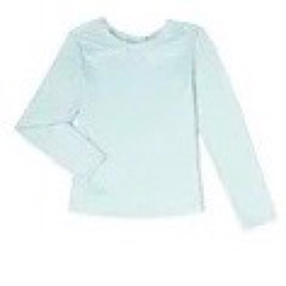 Avia Girls Size XXL (18) Teal and White Striped Shirt w/Twisted Keyhole Back